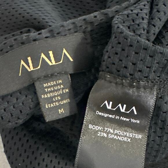 Alala Black Mesh Sheer Sleeveless Tie Back Muscle Tee Athletic Tank Top Size M - Picture 3 of 3